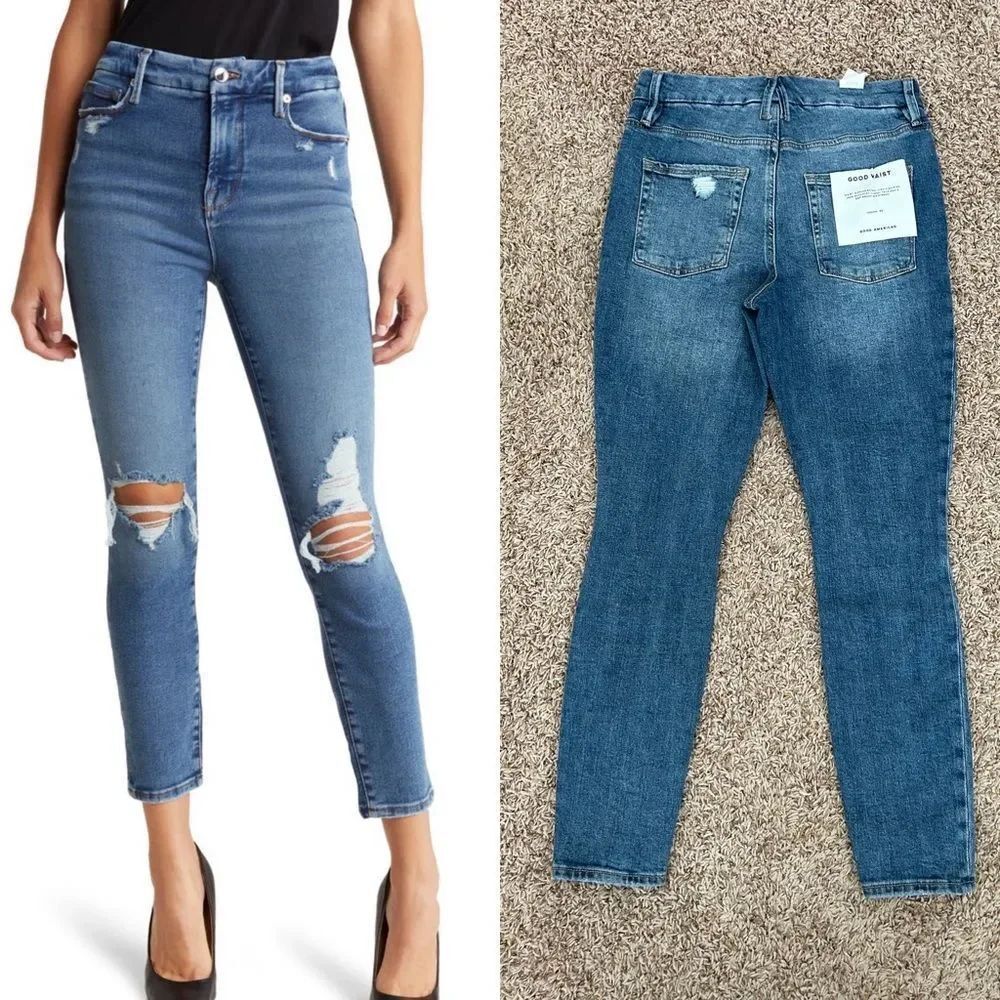NWT Good American Good Waist Crop Skinny Jeans Size 8/29